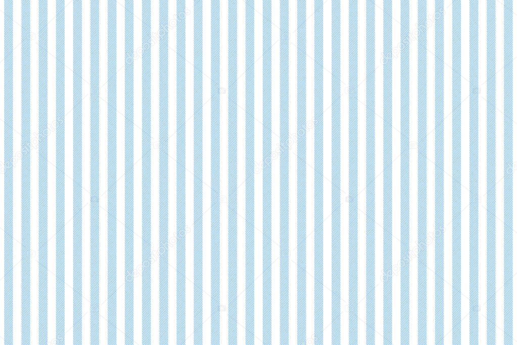 Blue white striped fabric texture seamless pattern. Vector illustration.