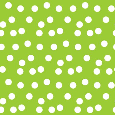 Yeşil arka plan rastgele dağınık daire noktalar seamless modeli. Vektör çizim.