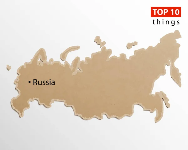 Ρωσία Χάρτης Διάνυσμα Ρωσική Χάρτες Υφή Χαρτιού Craft Κενό Πρότυπο — Διανυσματικό Αρχείο