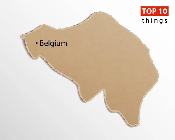 Kaart Van België Ambachtelijke Papier Textuur Sjabloon Voor Infographics Creatieve — Stockvector