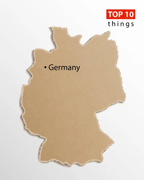德国地图上的工艺纸纹理 信息图表模板 创意旅游和商业理念 向量例证 — 图库矢量图片