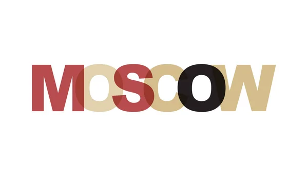 Μόσχα, φράση επικάλυψη χρώματος χωρίς διαφάνεια. Έννοια της απλό — Διανυσματικό Αρχείο