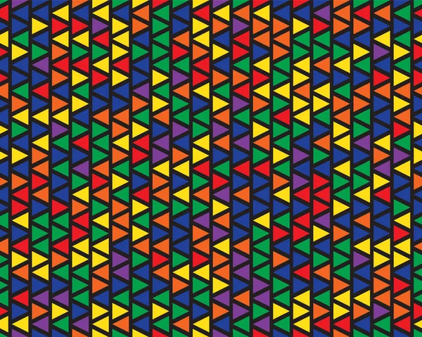 Modèle triangle abstrait sans couture différentes couleurs vives — Image vectorielle