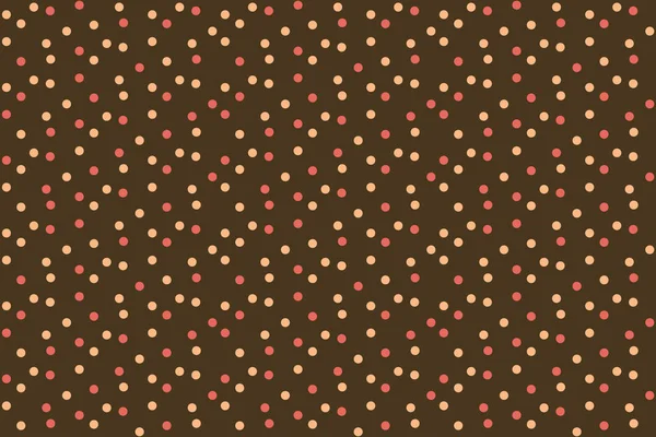 Fond brun différents points polka dans scatter sans couture patter — Image vectorielle