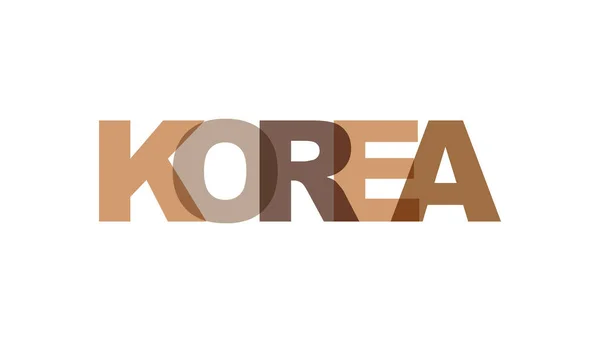 Korea, Phrase überlappen Farbe keine Transparenz. Konzept der einfachen t — Stockvektor