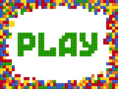 Oyun kelime plastik renk Oluşturucu blok şablonu düz tasarımı