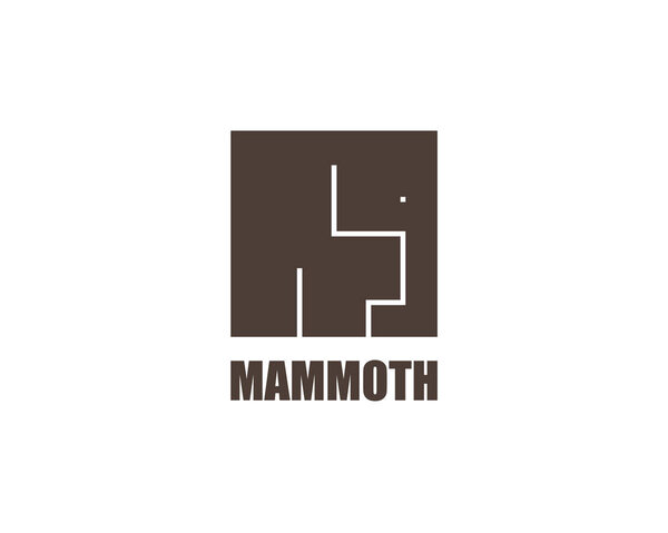 Mammoth logo template. Modern cube flat design.