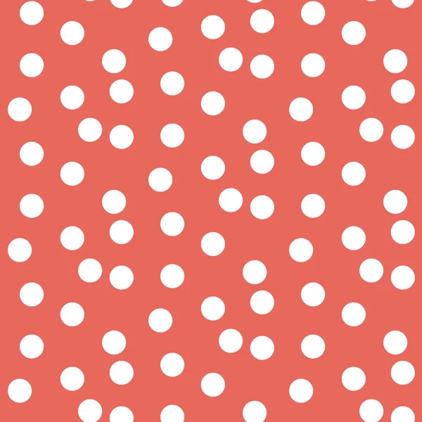 Rode pastel kleur achtergrond verspreide stippen naadloze patroon — Stockvector