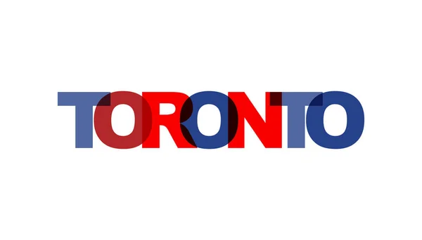 Toronto, fras överlappning färg ingen transparens. Konceptet med enkla — Stock vektor