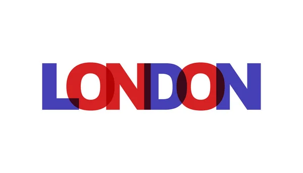 London, phrase overlap color no transparency. Concept of simple — Stock Vector