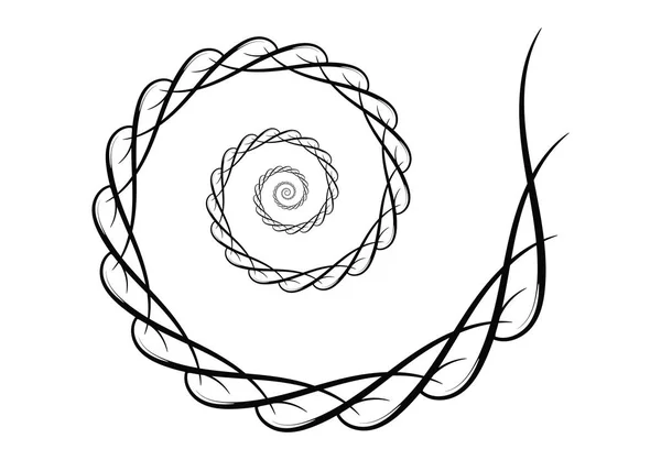 Elementos de design vetorial espiral. Linhas abstratas preto e branco. S — Vetor de Stock