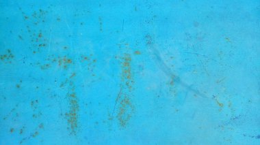 Paslı metal doku. Grunge rustik arka plan. Mavi boya surfac