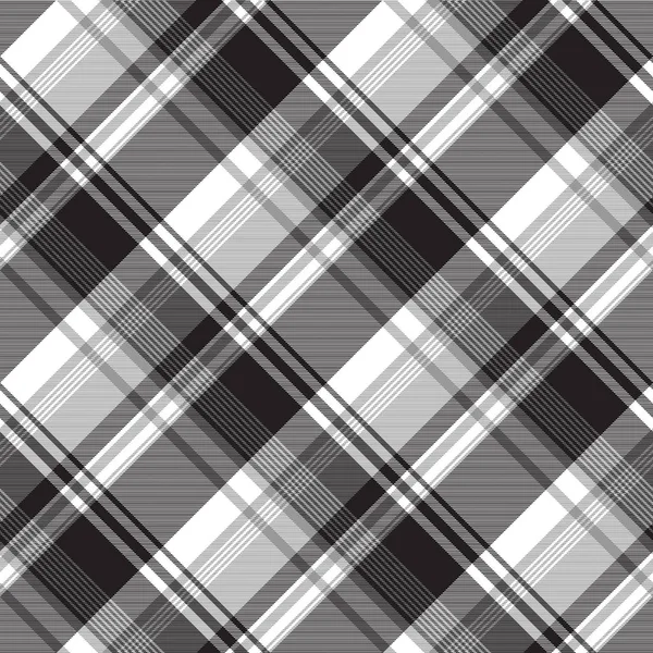 Grayscale black white check plaid seamless pattern — Stock Vector