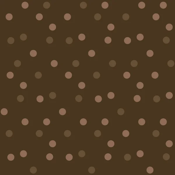 Donkere chocolade achtergrond polka dots naadloze patroon — Stockvector
