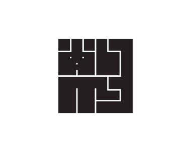 Soyut logo köpek evcil hayvan tasarım elemanı