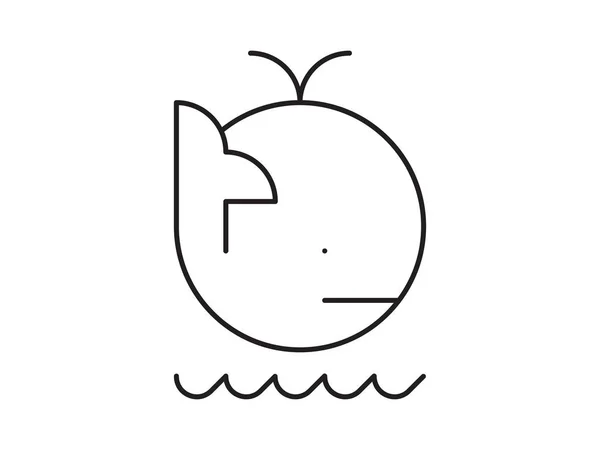 Whale vector icon. Ocean logo design element. Marine life illust — 스톡 벡터
