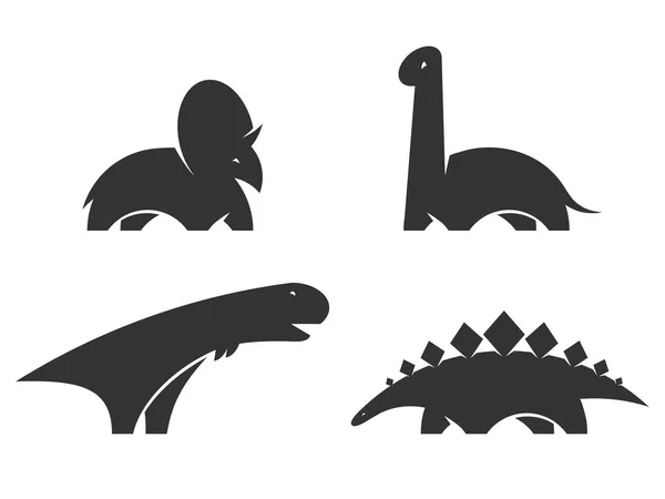 Dinosaur vector logo design element. Mundo de parques jurásicos. Set di — Archivo Imágenes Vectoriales