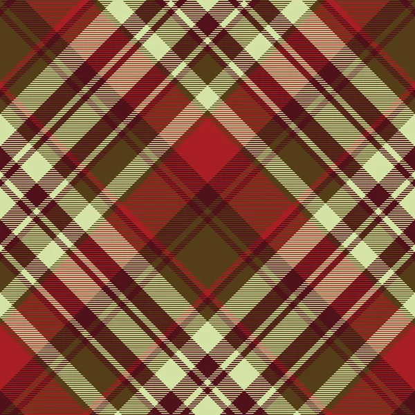 Classic red tartan diagonal seamless fabric texture — Stock Vector