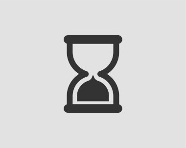 Kum saati simgesi düz tasarım. Kum cam vektörü. Zaman kavramı.