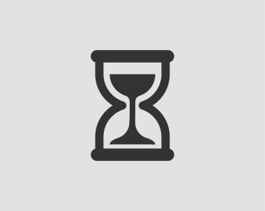 Kum saati simgesi düz tasarım. Kum cam vektörü. Zaman kavramı.