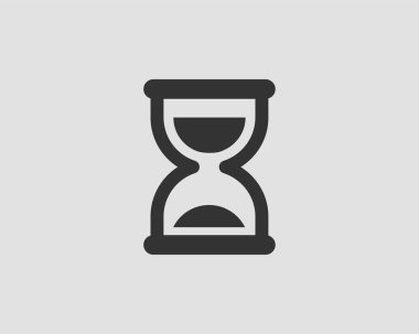 Kum saati simgesi düz tasarım. Kum cam vektörü. Zaman kavramı.