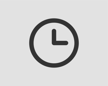 Saat simgesi vektörü. Düz tasarım elemanı izlemek beyaz b izole