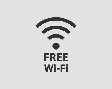 Ücretsiz Wi Fi simgesi. Bağlantı bölgesi WiFi vektör sembolü. Radyo dalgaları