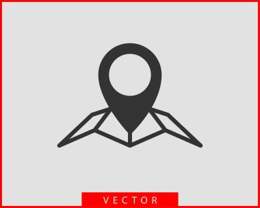 Harita simgeleri. Marker işaretçisi. Konum vektörü simgesini sabitleyin. GPS Ataletsel