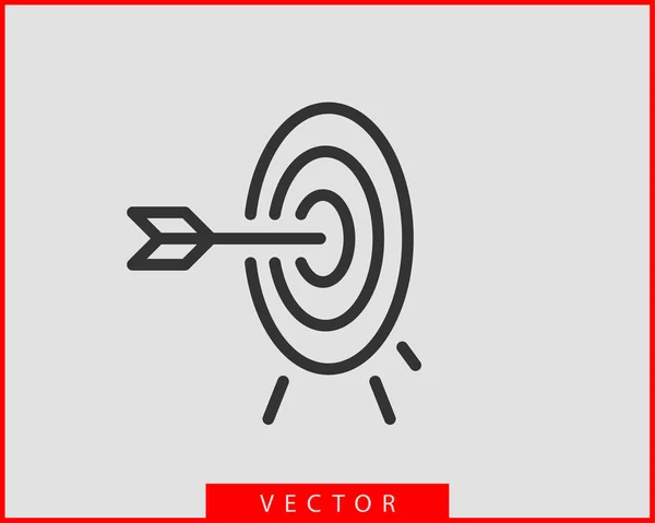 Icono de destino vector. Tablero de dardos con flecha aislada . — Vector de stock
