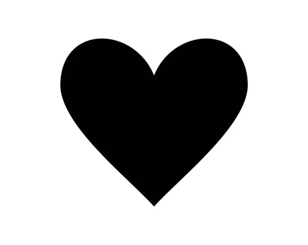 Ikona zamilovaně srdeční, černá silueta izolovaná na bílé zadní gr — Stockový vektor