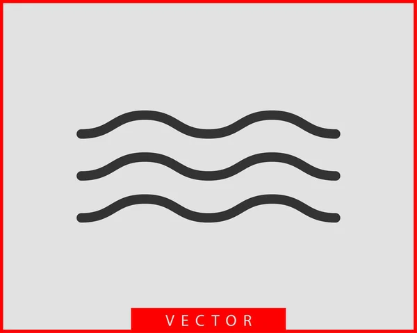 Conception vectorielle des vagues. Icône vague d'eau. Lignes ondulées isolées . — Image vectorielle