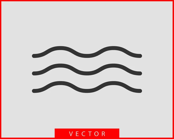 Diseño de vectores de ondas. Icono de ola de agua. Líneas onduladas aisladas . — Vector de stock