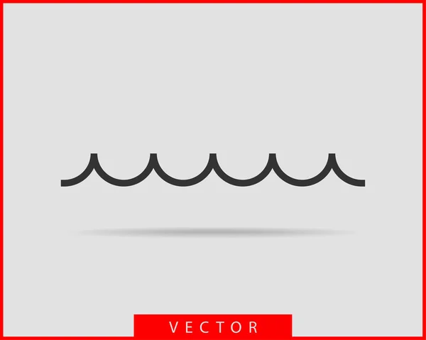 Hullámok vektor design. Vízhullám ikon. Izolált hullámos vonalak. — Stock Vector