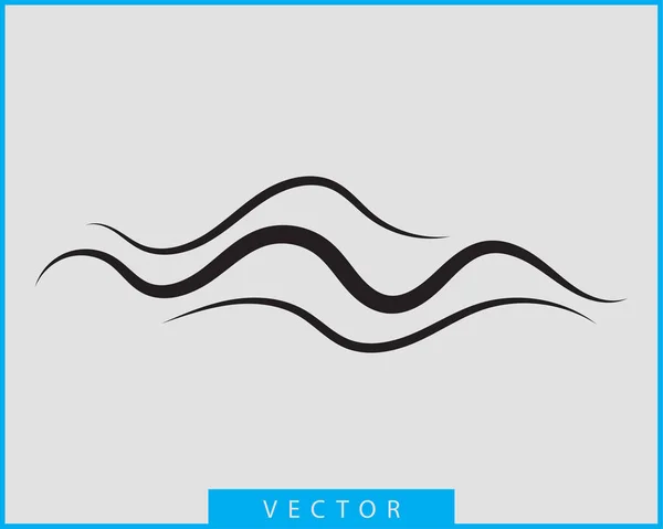 Dalgalar vektör tasarımı. Su dalgası simgesi. Yalıtılmış dalgalı çizgiler. — Stok Vektör