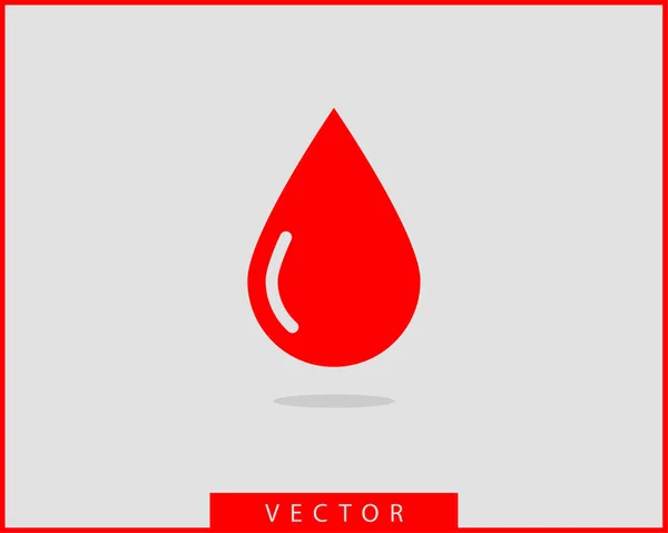 Rojo gota de sangre icono vectorial aislado sobre fondo blanco . — Vector de stock