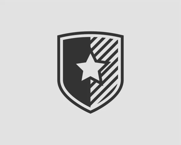 Shield vector logo with star icon — Stock Vector