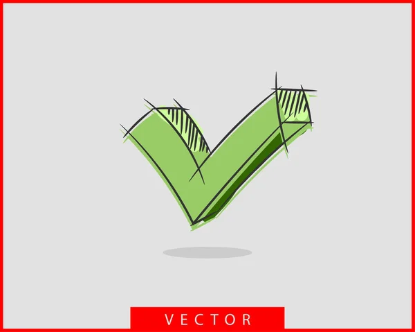 Marca de verificación icono vector símbolo elemento de diseño . — Archivo Imágenes Vectoriales