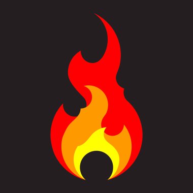 Yangın simgesi vektör şablonu yalıtılmış. Düz alev logo tasarımı eleme