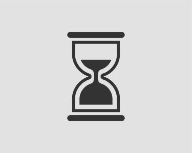 Kum saati simgesi düz tasarım. Kum cam vektörü. Zaman kavramı.