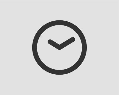 Saat simgesi vektörü. Düz tasarım elemanı izlemek beyaz b izole