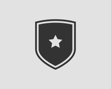 Yıldız simgesi ile kalkan vektör logosu