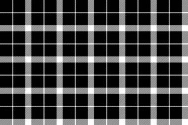 Black white classic tartan seamless fabric texture clipart