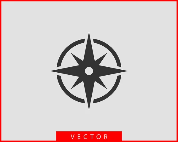 Kompass-Symbolvektor. Wind Rose Stern Navigation. — Stockvektor