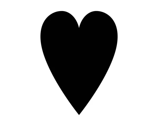 Amor corazón vector icono silueta negro aislado en blanco backgr — Archivo Imágenes Vectoriales