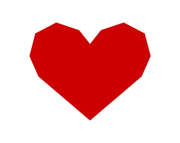 Forma vermelha amor coração ícone vetor isolado no fundo branco . — Vetor de Stock