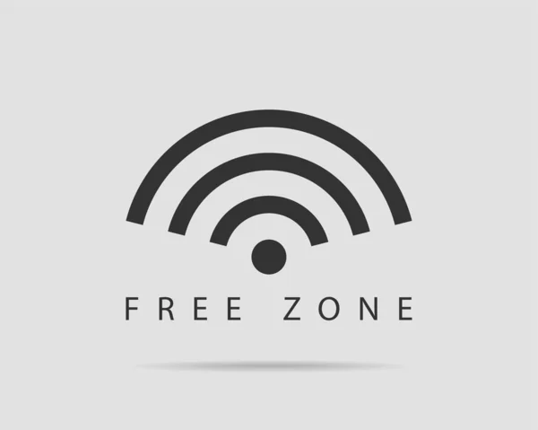 Icône wi fi gratuite. Zone de connexion symbole vectoriel wifi. Ondes radio — Image vectorielle