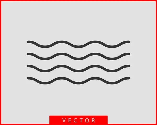 Desenho vetorial de ondas. Ícone de onda de água. Linhas onduladas isoladas . — Vetor de Stock