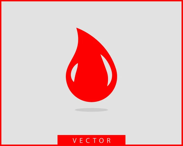 Rotes Bluttropfenvektorsymbol isoliert auf weißem Hintergrund. — Stockvektor