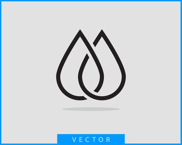 Tropfen Wasser Symbol Vektor isoliert Design-Element — Stockvektor