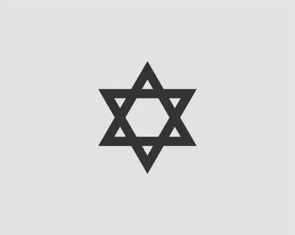 Ikona židovské hvězdy Davida. Vektorový symbol šest špičatých hvězd. — Stockový vektor